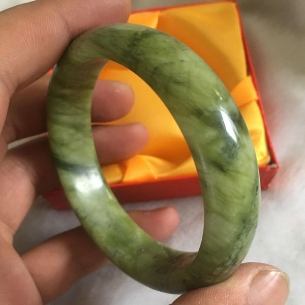 

60mm good beautiful natural huanglong stone chinese bangle bracelet, Black