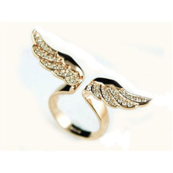 

h:hyde adjustable angel wings ring micro pave zircon gold-color rings for women fashion jewelry wholesale female gifts, Golden;silver
