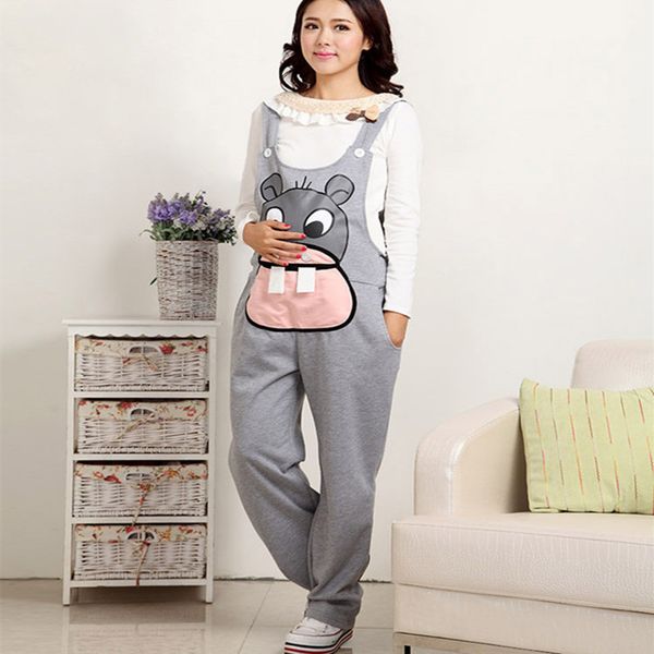 

2017 gravidas jumpsuit maternity pants long pregnancy clothes for pregnant women overalls roupa gestante trousers autumn winter, White