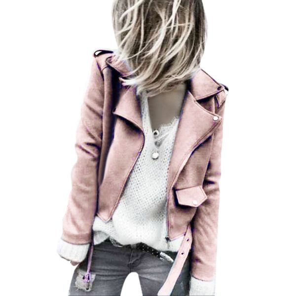 

new autumn winter jacket women 2018 casual jackets zippsers packet female coats lapel office lady outerwear leather jacket, Black;brown