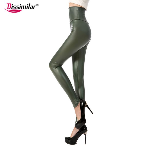 

new fashion women 's skinny faux leather high waist leggings pants xs /s /m /l / 21 colors wholesale, Black
