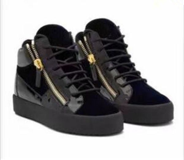 

Hot Sales Fashion Brand Shoes Men Women Casual Low Top Black Leather Sports Shoes Double Zipper Flat Men Sneakers Iron Sheets Shoes chao b5