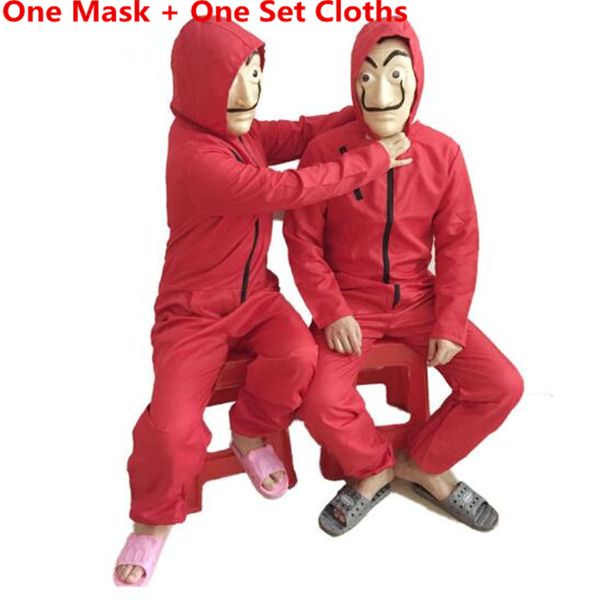 

горячие продажи la casa de papel cosplay костюм деньги heist сальвадор дали костюмы с маской halloween party