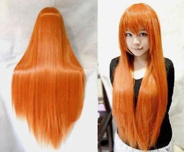 

80cm long straight wigs fashion cosplay hair wigs, Black;brown
