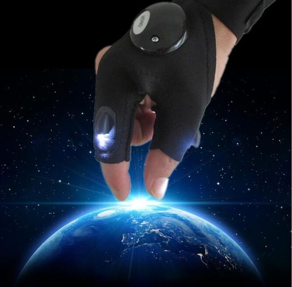 Outdoor Camping Wandern Magic Strap Handschuh Ohne Finger LED Taschenlampe Abdeckung Überleben Reparatur Rettungs Werkzeug Nacht Angelgerät