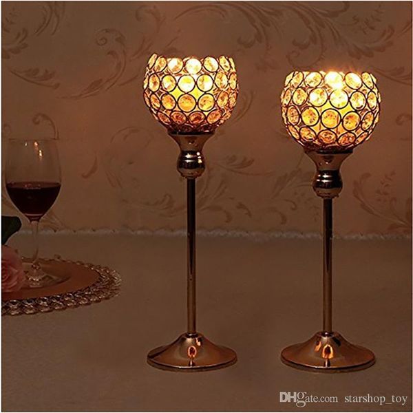 

300ml 350ml 400ml gold silver crystal candle holders coffee table l candlesticks set decoration for thanksgiving wedding party ty7-274