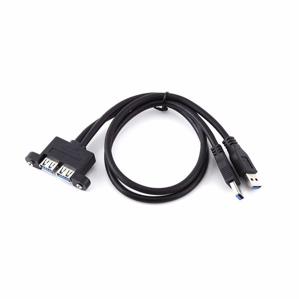 Freeshipping Combo Çift USB 3.0 Erkek Kadın Uzatma Kablosu ile Vida Soket Paneli Dağı Delikleri