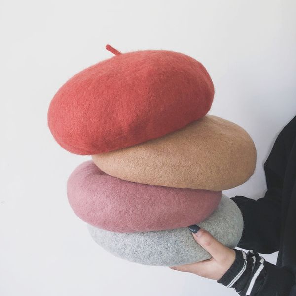 

aylson 2018new women's clothing women's autumn hat female beret hat flat cap berets takes a female beret wool beanie, Blue;gray