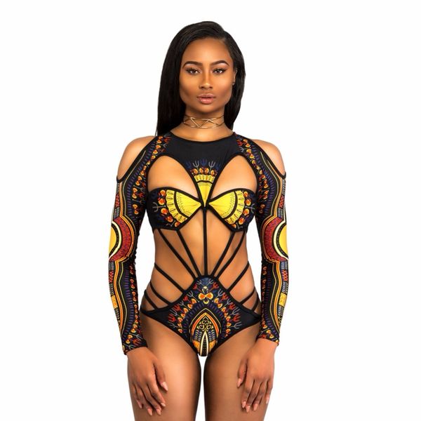 Acheter Une Pièce Africain Maillot De Bain Body String String Femmes Monokini 2018 Tribal Bather Swim Maillot De Bain Maillot De Bain Femme Vêtements
