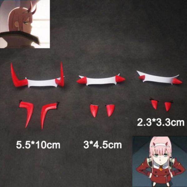 DARLING in the FRANXX Zero Two Code: 002 Clip per capelli Cosplay Copricapo Corno in PVC Fascia per capelli Prop