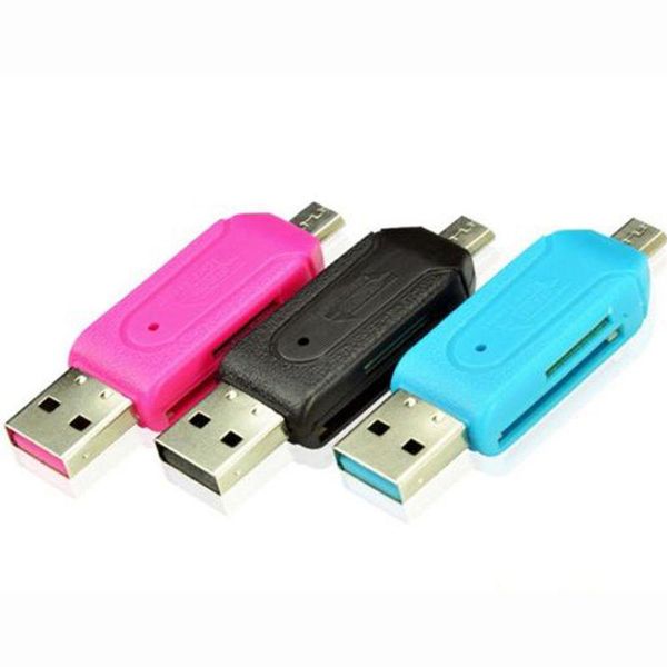 1Pcs Micro USB+USB 2.0 OTG Adapter SD T-Flash Memory Card Reader for Smartphone