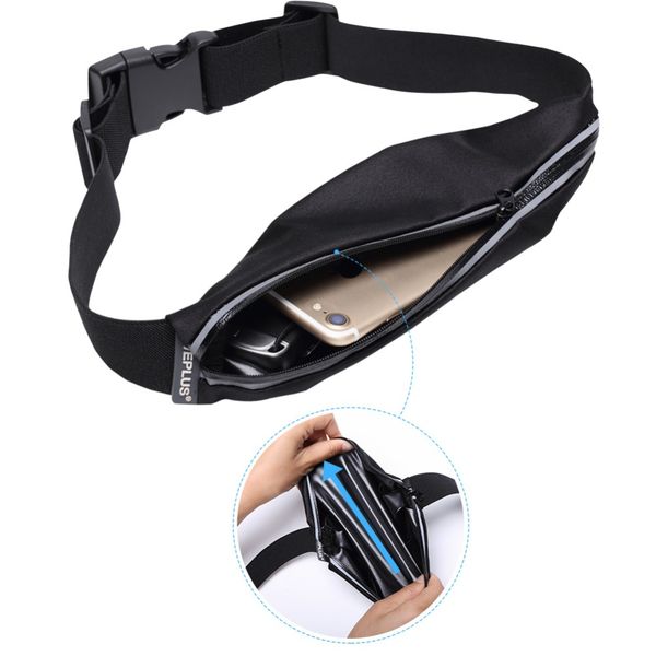 

waist bag fanny pack pocket water resistant black for man women bum bags pouch casual traveling women belt bags small girl black