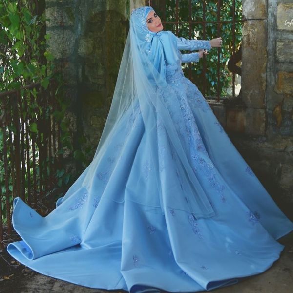 

high neck a-line prom dress beaded lace applique long sleeves formal evening gowns glamorous muslim saudi arabia party dress formal wear, Black
