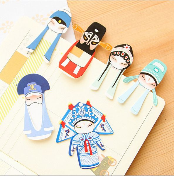

7pcs/set peking beijing opera bookmark chinese traditional classical style paper clips travel gift school office supplies