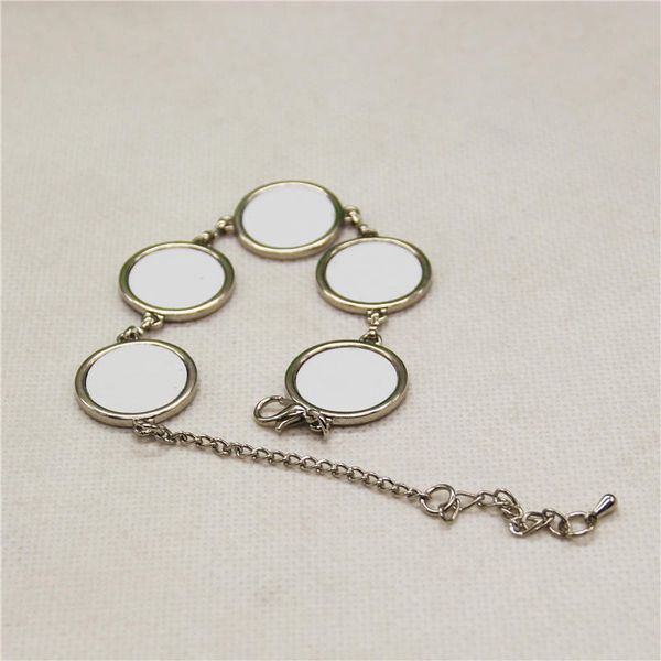 

round blank bracelets for sublimation link chain for heat transfer fashion bracelet diy consumables supplies small wholesales, Black