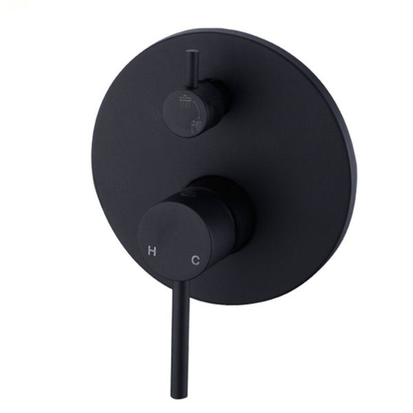 

2 Function Matte Black Round Shower Mixer Valve Solid Brass Shower Faucet Control Valve Wall Mounted Mixer Valve