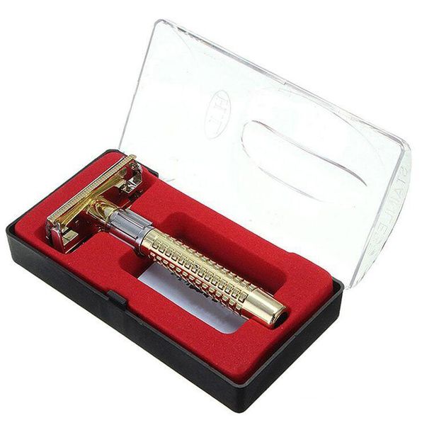 

новая мужская ручная безопасность руководство бритвы + double edge safety razor blade box