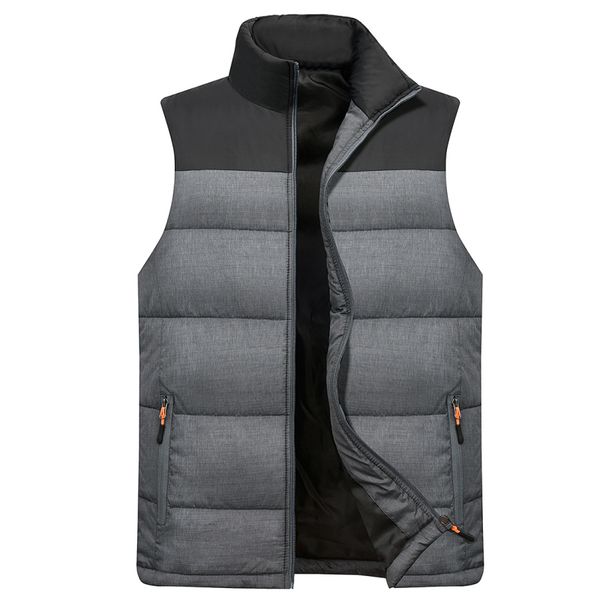 

2018 new mens winter sleeveless jacket and coats men's sleeveless warm down vest homme winter casual coats 4xl thick vest, Black;white