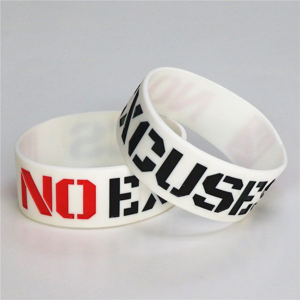 

1pc fashion no excuses motivation silicone wristband white racelets & bangles used in any sport activities gift sh076, Golden;silver