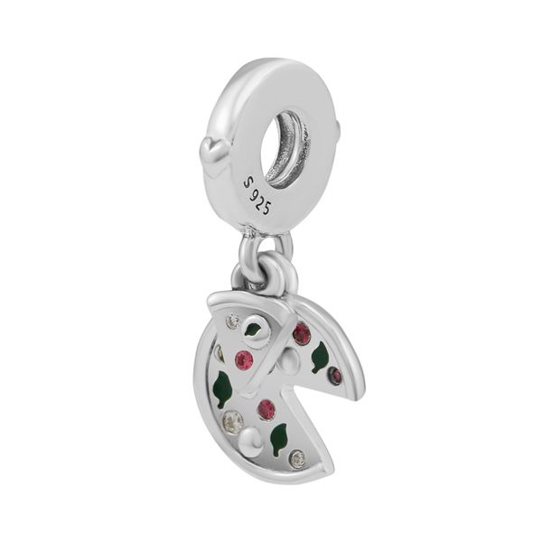 

2018 summer 925 sterling silver jewelry passion for pizza dangle pendant charm beads fits bracelets necklace for women jewelry making, Bronze;silver