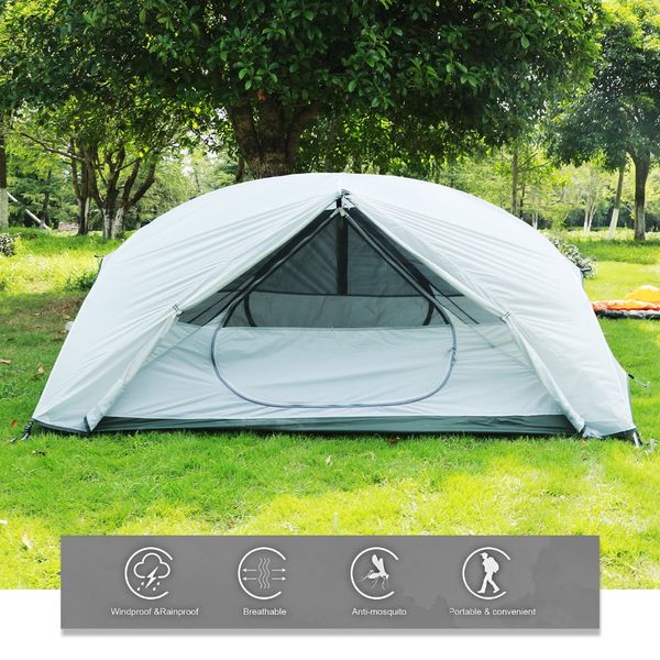 

1-2 person windbreak camping tent layer waterproof pop up open anti uv tourist tents for outdoor hiking beach travel tienda 2018