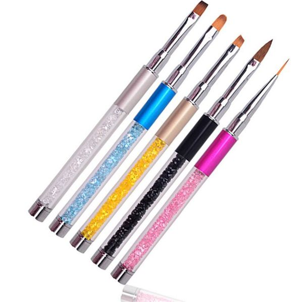 Pincéis de Arte de Nail Ferramentas Crystal Cinzelado Therapy Therapy Pen Pintado Gradiente Gradiente Pó Pintura Pincel Escova Livre