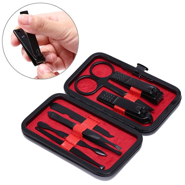 

7pcs/set professional pedicure scissors tweezer knife ear pick manicure set stainless steel nail clipper kit nail art tools