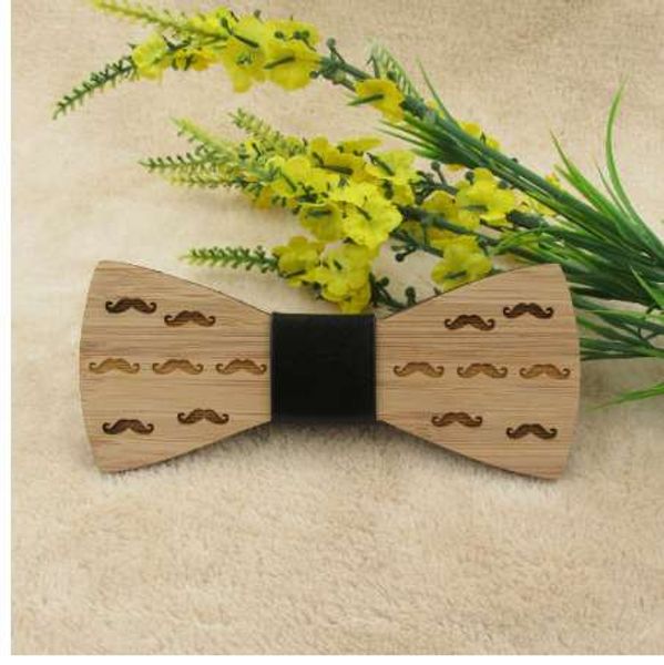 

gravata plaid wood bow tie for man wedding bicycle yarn mustache butterfly design necktie, Black;gray