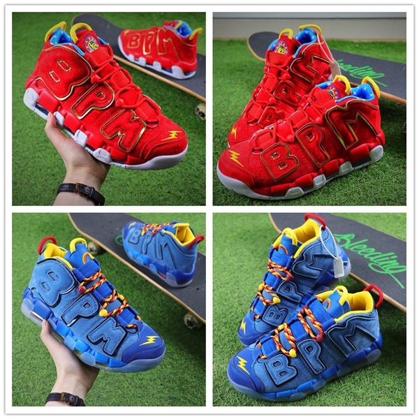 

2018 Scottie Pippen Lightning Charity Blue Red Women Men Basketball Shoes Best quality Airs More Uptempo QS Casual Sports Sneakers EUR 36-46