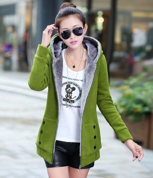 

hooded autumn women hoodies cotton mixed zip -up zipper solid full -sleeve hooded casual hoodies sweatshirts plus size m-4xl, Black