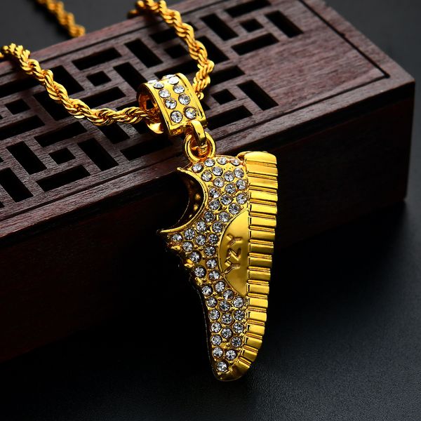

Новый Спортивная Обувь Iced Out Подвеска Хип-Хоп Ювелирные Изделия Дизайнер Ювелирные Изделия Щепка Золотая Цепочка Iced Out Цепи Мужские Ожерелья Твист Ссылки