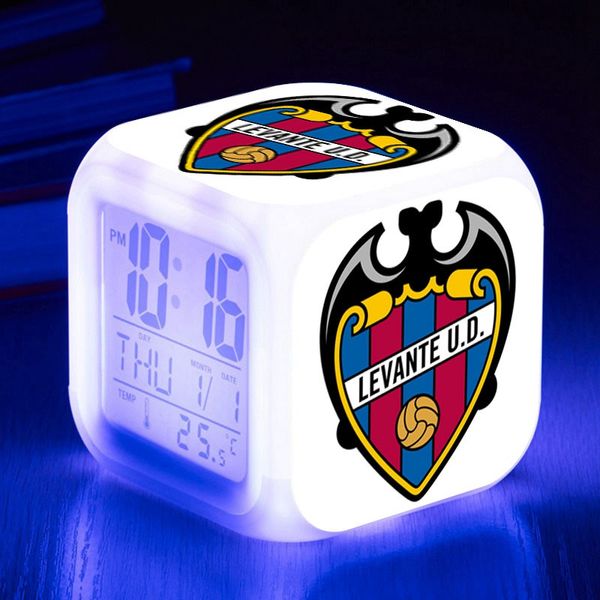 

table clock levante union deportiva led alarm clock la liga football club reloj despertador 7 color flash digital watch