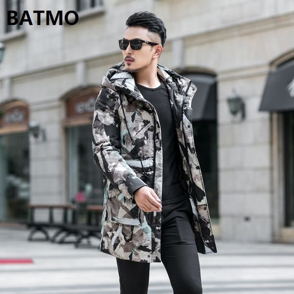 

batmo 2018 new arrival winter 90% white duck down hooded jackets men,men's warm parkas,plus-size m-4xl 18288, Black
