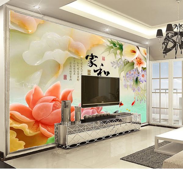 

customized retail colors, beautiful flowers, goldfish, indoor wall decoration murals