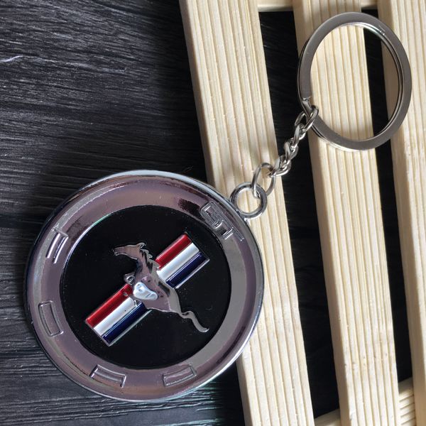 

10x стайлинга автомобилей 3D для Ford Mustang логотип круговой металлический брелок личн