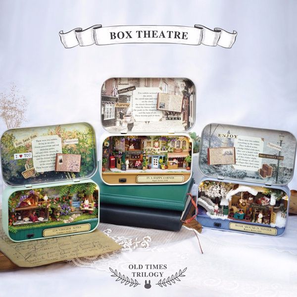 Funny Cuteroom Old Times Trilogy Wooden Diy Handmade Box Theatre