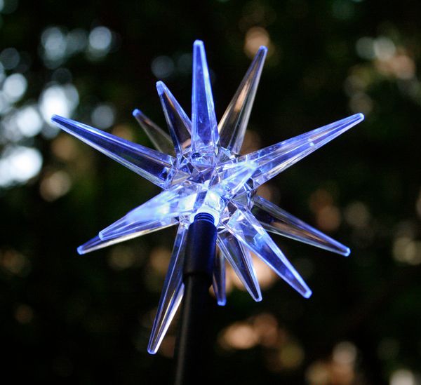 

2pcs solar lights with 4" color-changing starburst outdoor solar garden lights