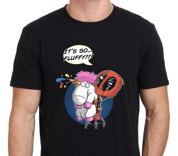 

deadpool it's so fluffy unicorn parody funny t-shirt size s - 3xl, White;black