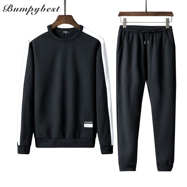 

bumpybeast men's sportswear 2018 spring autumn stripe pullover sweatshirts casual chandal hombre trainingspak mannen size 4xl, Gray