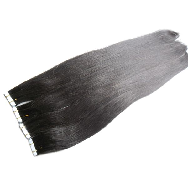 Günstige 7A Grade Haut Schuss Nahtlose Haarverlängerungen 80 stücke 2,5 gr / teil brasilianische Glattes haar Band Haarverlängerung Menschliche 200 gr / paket