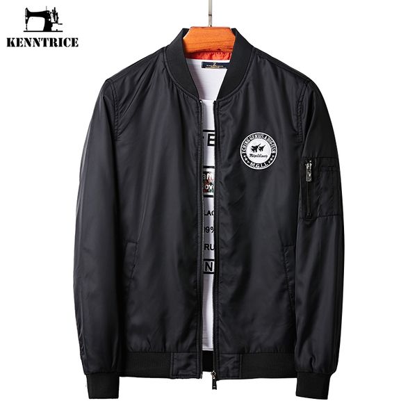 

kenntrice casual spring summer coat college black jacket men bomberjacke windbreaker army jackets, Black;brown