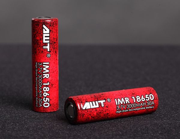 

100% authentic original red black color awt imr 18650 3000mah 50a 3.7v powerful high drain rechargeable lithium batteries 18650 mod battery