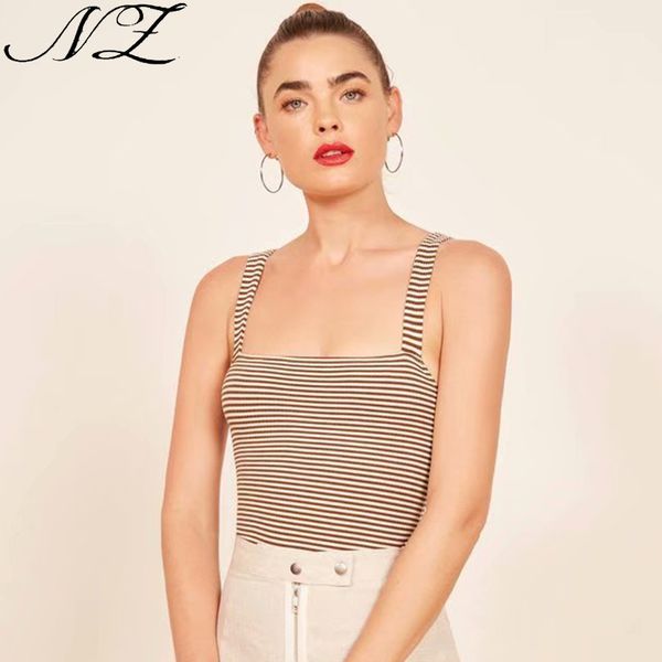 

nz knitted striped crop women square neck elastic brief tube camisole ladies plain vest blouse chalecos mujer tee, White