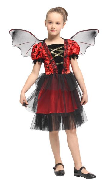 

shanghai story halloween costumes children's girl stage performance cute princess cosplay costume flower red, Black;red