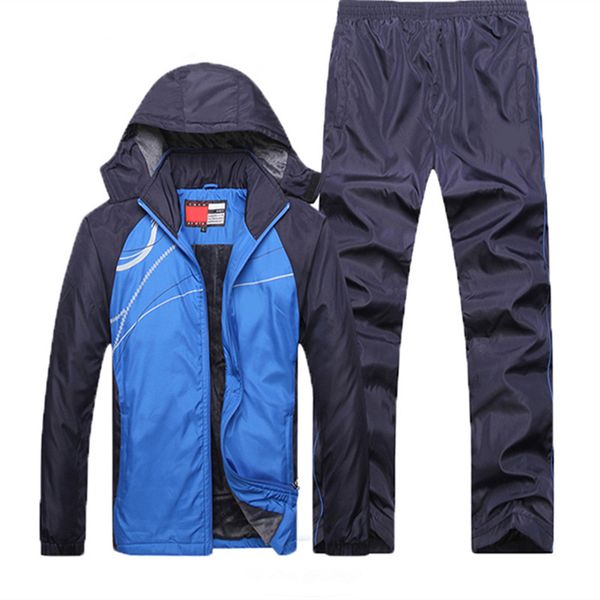 

2018 new winter sets plus velvet men sport suits sportswear set fitness warm tracksuit zip pocket casual suit male's clothing, Gray