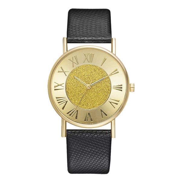 

sanwood women loose design roman numbers round dial quartz party wrist watch, Slivery;brown