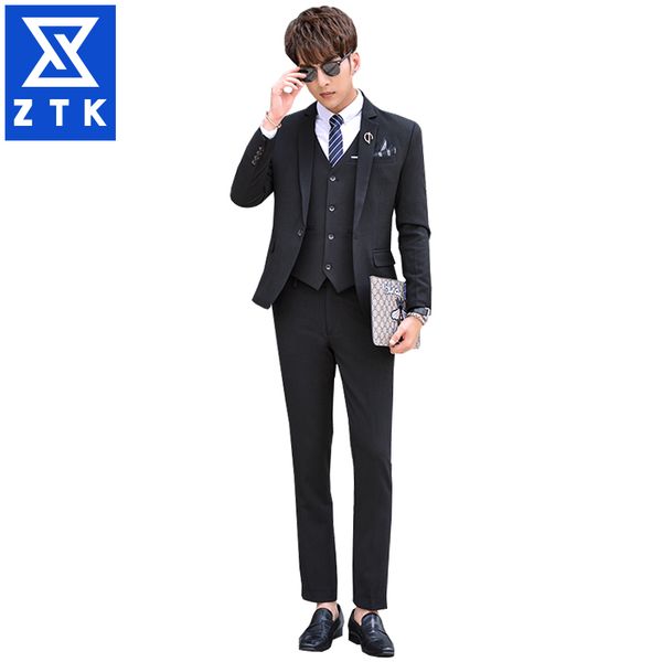 

the three-piece suit is a korean version of leisure business young professional suit wedding bridegroom handsome dress trend, White;black