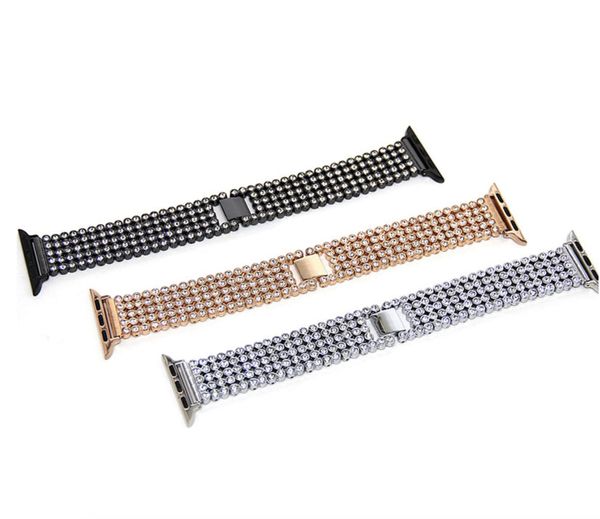 Cinturino con fibbia per bracciale in acciaio inossidabile argento nero oro rosa per Apple Watch Band Series 1 Series 2 Series 3 38mm 42mm