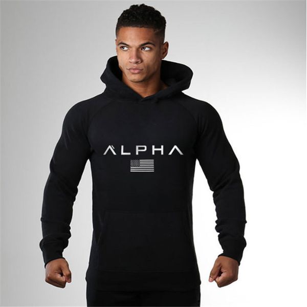 

2017 new brand men sportswear fashion brand print men hoodies pullover hip hop mens tracksuit sweatshirts, Black