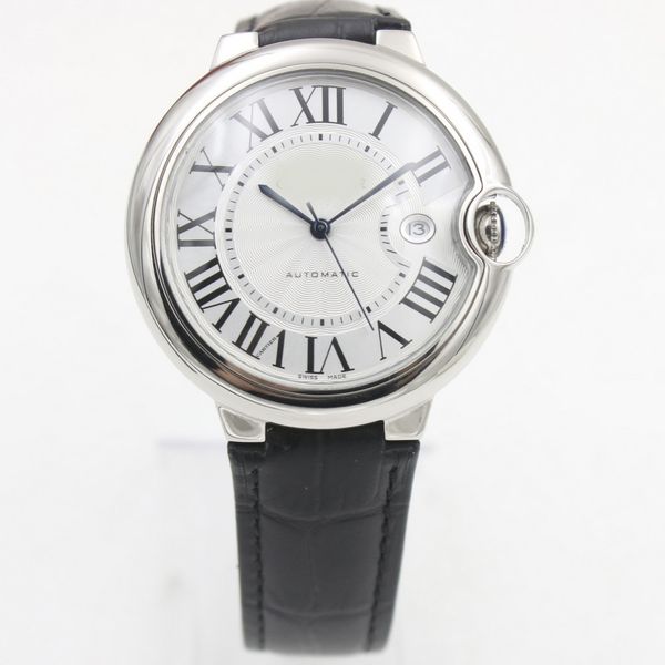 

watch 43mm ballon bleu automatic machinery mens watches sweeping movement watch model stainless steel watches 05, Slivery;brown